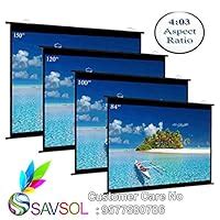 SAVSOL Map Type Projector Screen 7 ft (W) x 5 ft (H) -100" Inch ...