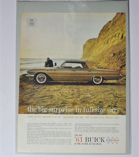 Large Car Ad 1961 Buick (general Motors Company GM Old Vintage Classic Photo Advertisement Parts ...