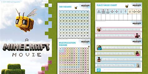 FREE! - 👉 A Minecraft Movie: Tabletop Maths Aids Pack [Ages 7-11]