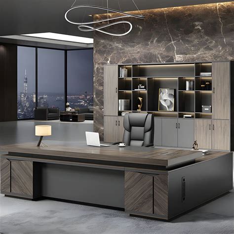 Director & Executive L-Shape Office Table Modern Desk Made in MDF with