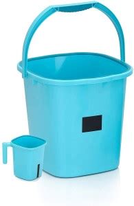 N H Enterprise New Standard Plastic Plain Design Bucket (25 L) & Mug (1 ...