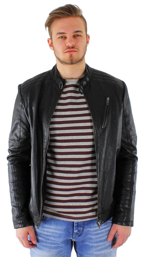 Jack&Jones Leather Jacket Caps black - Stilettoshop.eu webstore