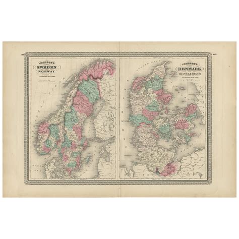 Original Antique Map of Sweden, Norway, Denmark and Finland, circa 1790 For Sale at 1stDibs