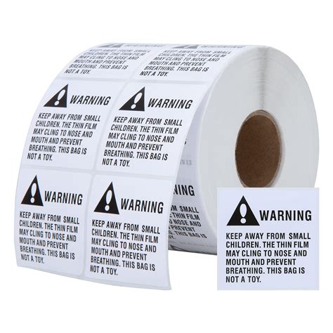 Celion 2 X 2 Warning Suffocation Labels Choking Hazard Stickers ...