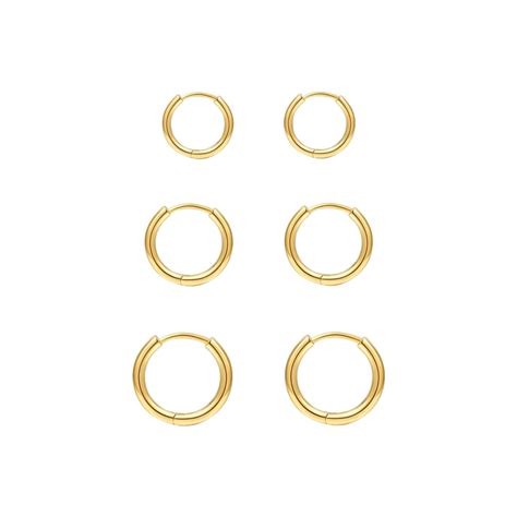 Simple Gold Hoops - Pair – Serenity Jewels