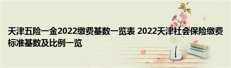 2023年天津五险一金最新缴纳比例标准(新政策)