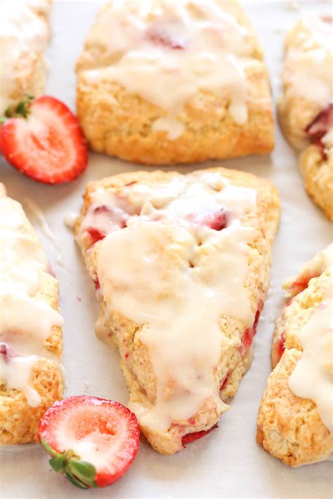 Strawberry Scones (with Glaze) - Live Well Bake Often