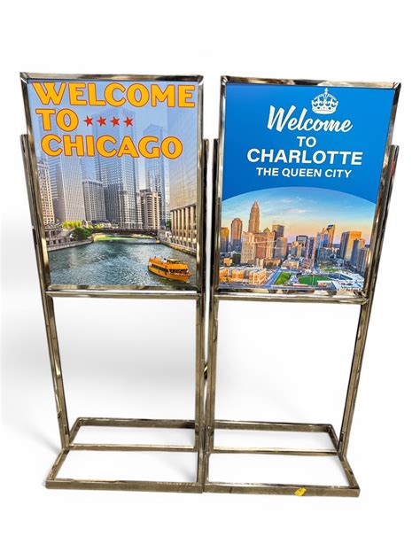 Set of 2 Floor Standing Sign Holders
