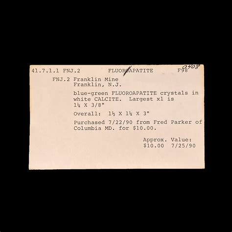 Fluorapatite | Franklin Mine, Franklin, Sussex Co., New Jersey, USA