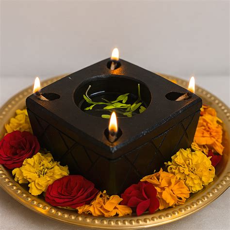 Traditional Miniature Square Stone Diya (4 inches) – The Desi Swag