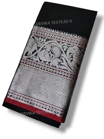 Buy DEVIKA TEXTILES Women Narayanpeth Tanvi Silver Border Elephant ...