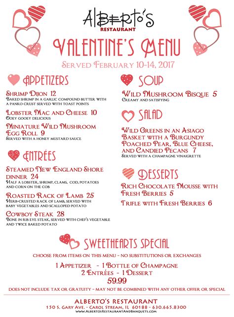Valentine's Day Menu Ideas at Mackenzie Boehm blog