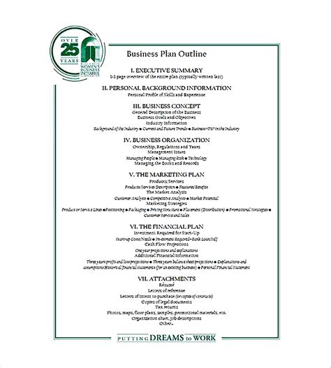 Business Plan Outline Template 的图像结果