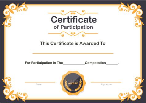 Free Printable Certificate of Participation Templates
