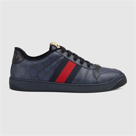 Men's Screener sneaker in blue and dark blue GG Supreme | GUCCI® Canada