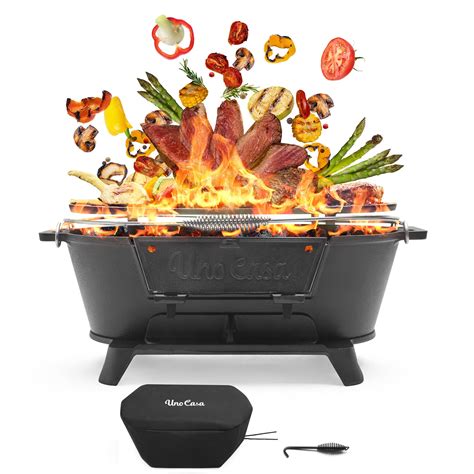 Buy Uno CasaHibachi Grill - Pre-Seasoned Small Charcoal Grill, Hibachi ...