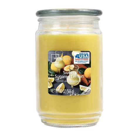 Mainstays Sweet Sugared Lemon Scented Single-Wick Large Glass Jar ...