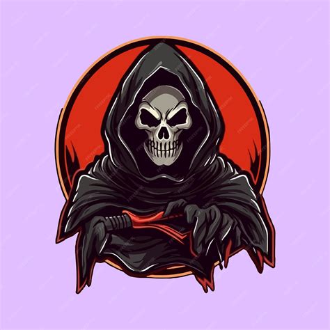 Premium Vector | Esport style logo design grim reaper vector illustration