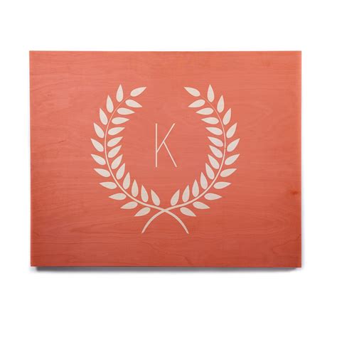 Buy KESS InHouse KESS Original "Coral Wreath Monogram" Birchwood Wall ...