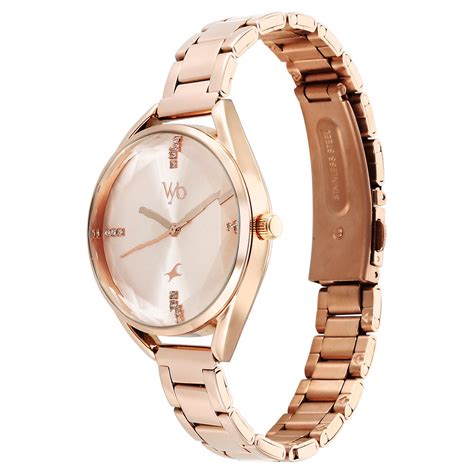 Buy Online Fastrack Vyb Aurora Quartz Analog Rose Gold Dial Rose Gold ...