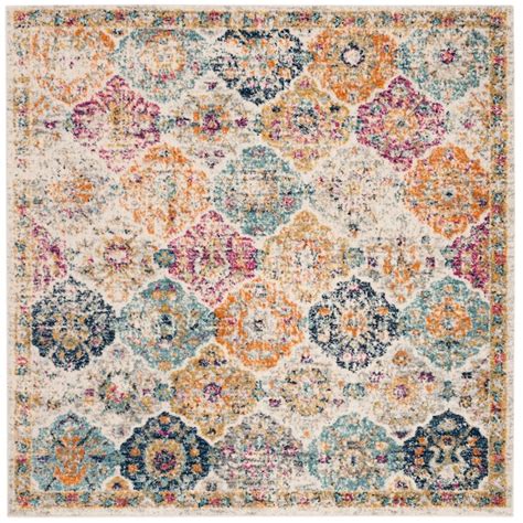 Safavieh Madison Lyton 5 x 5 Cream Square Indoor Distressed/Overdyed ...