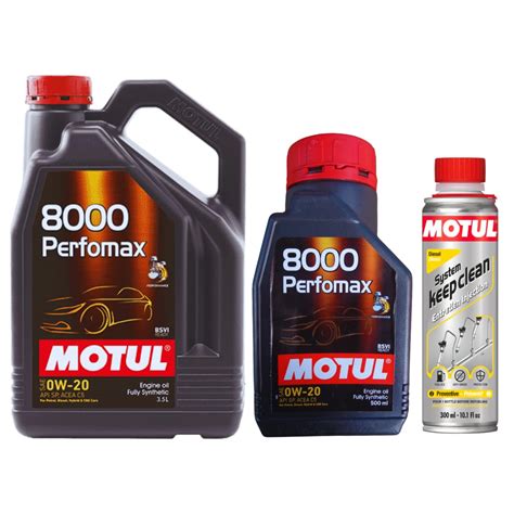 Motul 8000 Perfomax 0W20 100% Synthetic Engine Oil - 3.5 Liter Can and ...