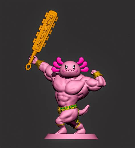 Archivo STL gratuito Ultra swole ajolote 🦸・Design para impresora 3D ...