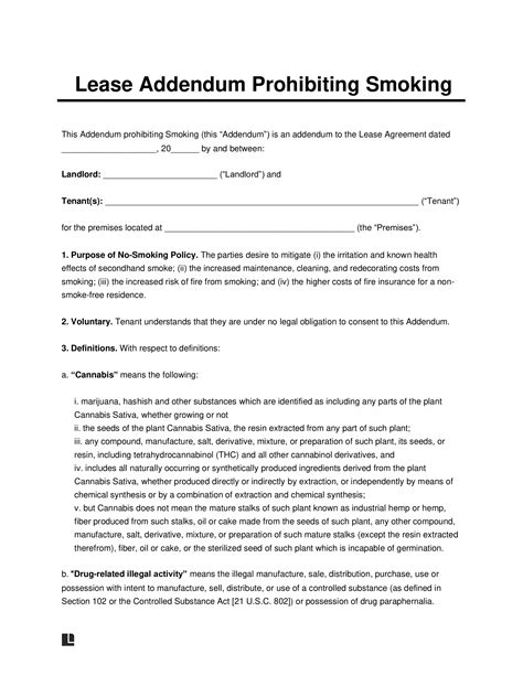 Rental Agreement Addendum Template
