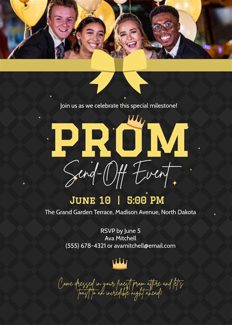 Free Prom Invitation Templates, Editable and Printable