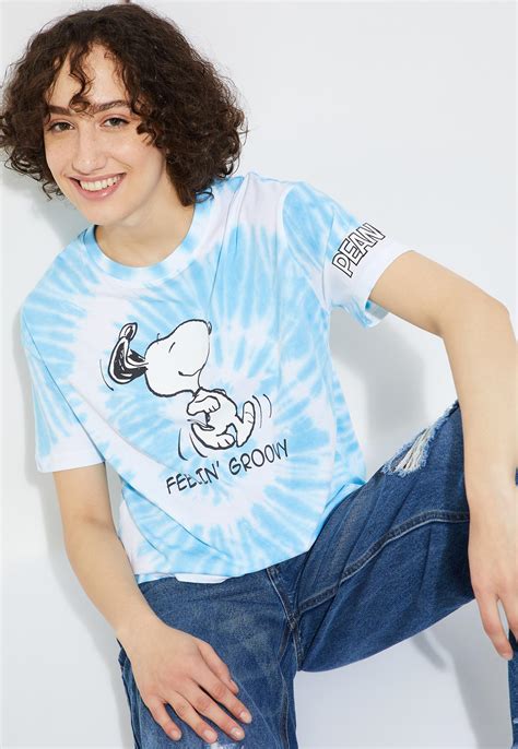 Buy URB_N Women Snoopy Print Tie and Dye T-shirt Online at just Rs. 499 ...