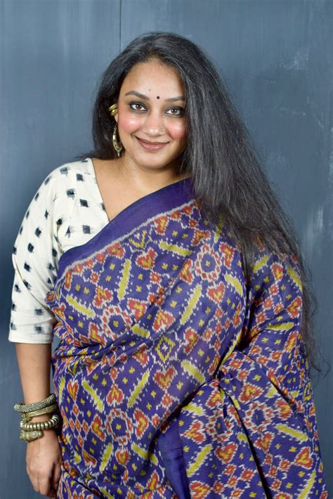 RATAN CHOK PERSIAN INDIGO SINGLE IKAT COTTON PATOLA SAREE WITH ZARI AN ...