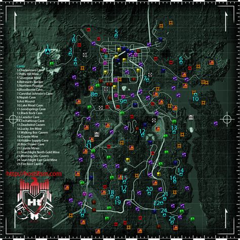 World Map All Locations Fallout New Vegas