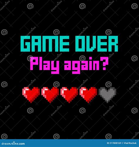 Pixel Inscription "Game Over". Pixel Art Poster. Pixel Game Design ...