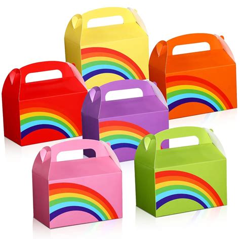 12 Pcs Rainbow Party Favor Boxes Pastel Treat Boxes Party Favors Candy ...