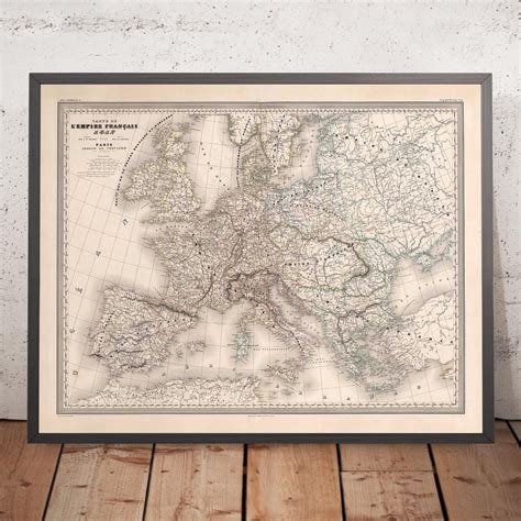 Old Map of the Napoleonic First French Empire by Charles Dyonnet in 18 – The Unique Maps Co.