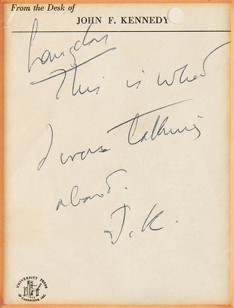John F. Kennedy Autograph Note Signed | RR Auction