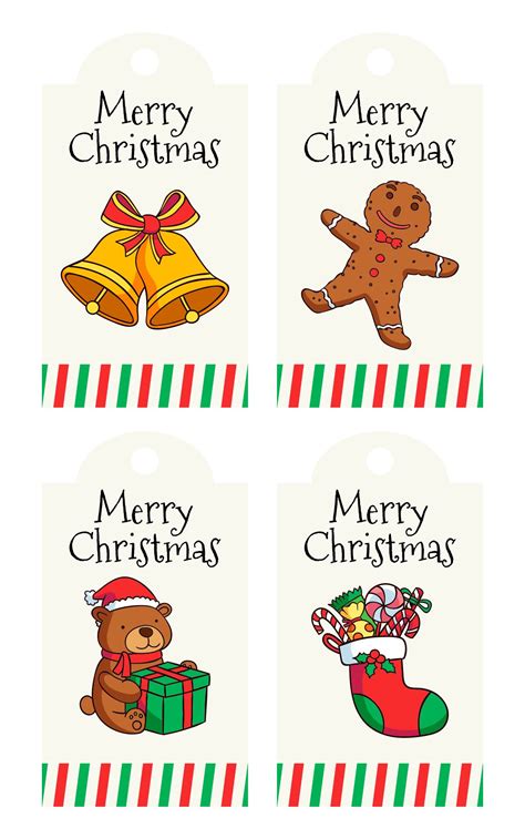 Gift Tags Merry Christmas - 15 Free PDF Printables | Printablee
