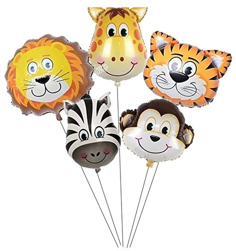 Jungle Safari Animals Balloons Tiger Lion Zebra Monkey Graffe Foil ...