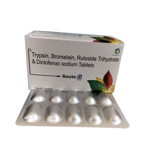 Trypsin + Bromelain + Rutoside Trihydrate and Diclofenac Sodium Tablet
