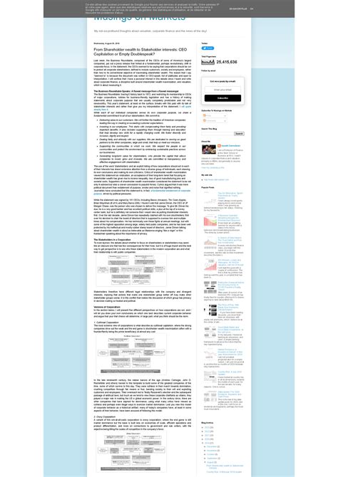 Stockholder vs Stakeholder - wealth maximization - My not-so-profound thoughts about valuation ...
