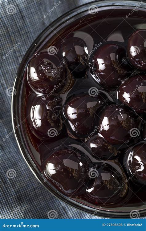 Fancy Dark Maraschino Cocktail Cherries Stock Photo - Image of ...
