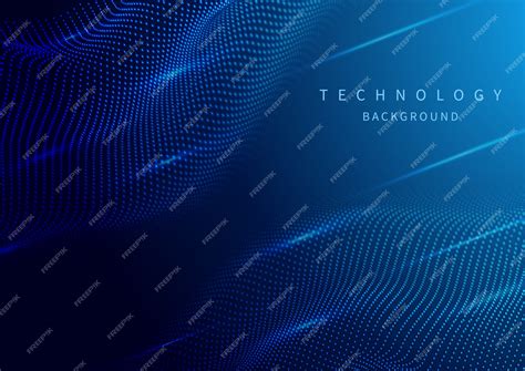 Abstract digital landscape with flowing particles | Premium Vector