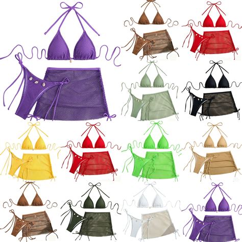Bovxnpu Bikini Set for Women 3 Piece Swimsuits, Women's Bikini ...