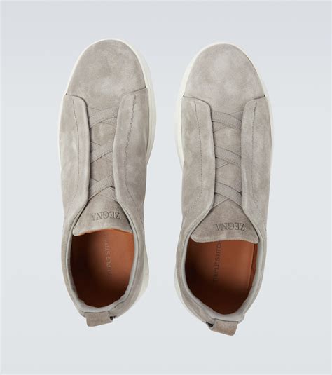 Triple Stitch suede sneakers in grey - Zegna | Mytheresa