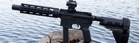 Download wallpaper gun, weapon, nature, wood, lake, 9mm, rifle, AR-15 ...