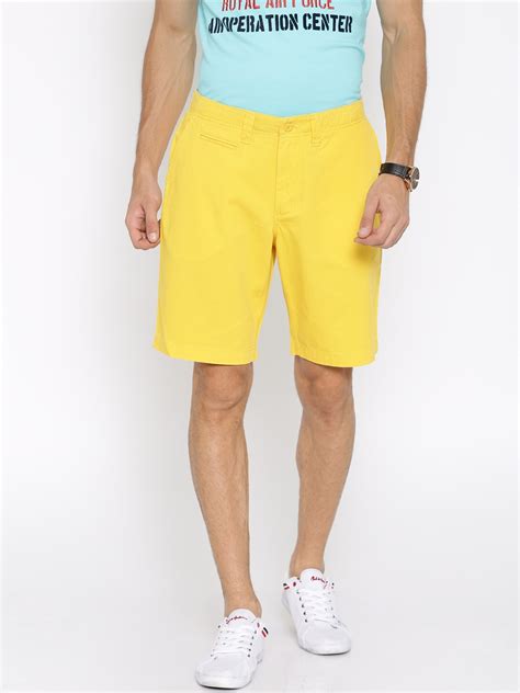 Buy John Players Men Yellow Golfer Shorts - Shorts for Men 300529 | Myntra