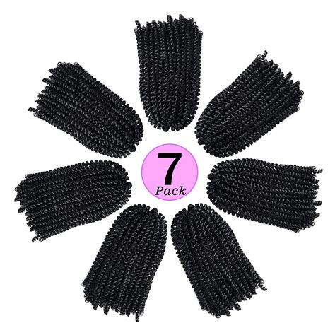 Buy 7 Packs Spring Twist Hair 8 Inch Fluffy Spring Twist Crochet ...