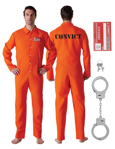 Maxim Party Supplies Prison Jumpsuit Costume Inmate Outfit, 3 Piece ...