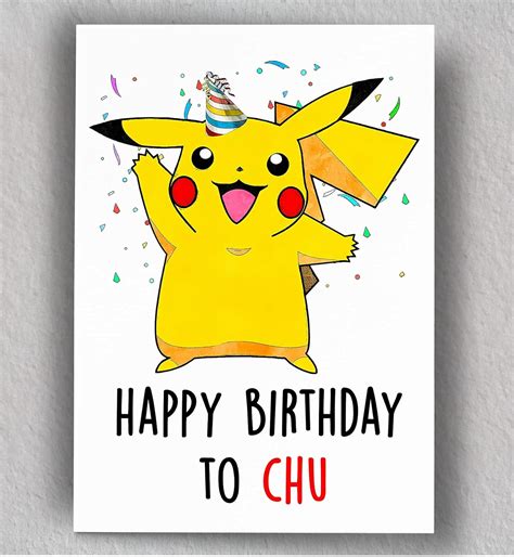 Pokemon Birthday Pikachu Card