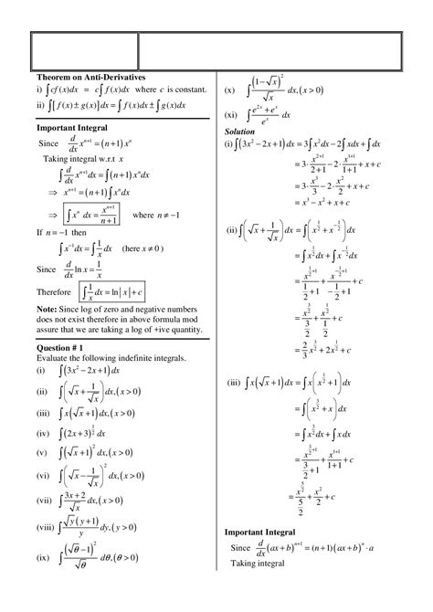Image result for Integration Practice Problems